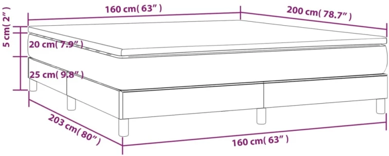 ΚΡΕΒΑΤΙ BOXSPRING ΜΕ ΣΤΡΩΜΑ ΣΚΟΥΡΟ ΚΑΦΕ 160X200 ΕΚ ΥΦΑΣΜΑΤΙΝΟ 3144186