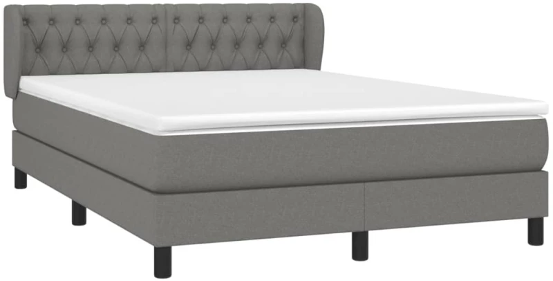 ΚΡΕΒΑΤΙ BOXSPRING ΜΕ ΣΤΡΩΜΑ ΣΚΟΥΡΟ ΓΚΡΙ 140X190 ΕΚ. ΥΦΑΣΜΑΤΙΝΟ 3126478