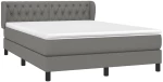 ΚΡΕΒΑΤΙ BOXSPRING ΜΕ ΣΤΡΩΜΑ ΣΚΟΥΡΟ ΓΚΡΙ 140X190 ΕΚ. ΥΦΑΣΜΑΤΙΝΟ 3126478