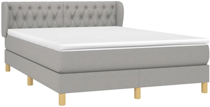 ΚΡΕΒΑΤΙ BOXSPRING ΜΕ ΣΤΡΩΜΑ ΑΝΟΙΧΤΟ ΓΚΡΙ 140X190 ΕΚ. ΥΦΑΣΜΑΤΙΝΟ 3127037