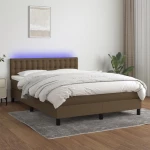 ΚΡΕΒΑΤΙ BOXSPRING ΜΕ ΣΤΡΩΜΑ & LED ΣΚ.ΚΑΦΕ 140X190 ΕΚ ΥΦΑΣΜΑΤΙΝΟ 3133472