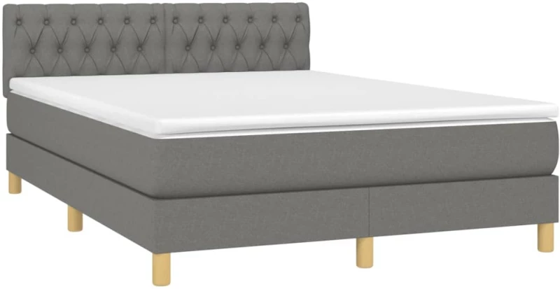 ΚΡΕΒΑΤΙ BOXSPRING ΜΕ ΣΤΡΩΜΑ & LED ΣΚ.ΓΚΡΙ 140X200 ΕΚ ΥΦΑΣΜΑΤΙΝΟ 3133958