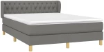 ΚΡΕΒΑΤΙ BOXSPRING ΜΕ ΣΤΡΩΜΑ ΣΚΟΥΡΟ ΓΚΡΙ 140X190 ΕΚ. ΥΦΑΣΜΑΤΙΝΟ 3127038