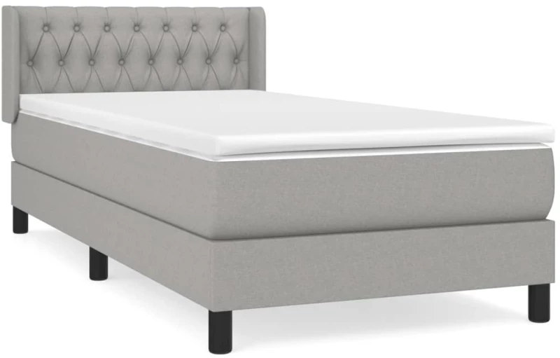 ΚΡΕΒΑΤΙ BOXSPRING ΜΕ ΣΤΡΩΜΑ ΑΝΟΙΧΤΟ ΓΚΡΙ 90X190 ΕΚ. ΥΦΑΣΜΑΤΙΝΟ 3129913