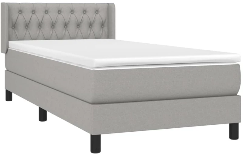 ΚΡΕΒΑΤΙ BOXSPRING ΜΕ ΣΤΡΩΜΑ ΑΝΟΙΧΤΟ ΓΚΡΙ 90X190 ΕΚ. ΥΦΑΣΜΑΤΙΝΟ 3129913