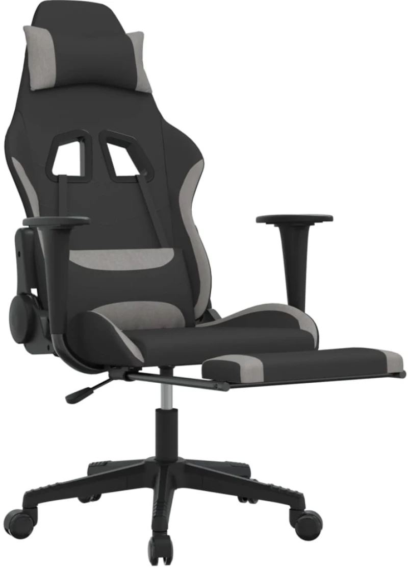 ΚΑΡΕΚΛΑ GAMING ΜΑΥΡΗ/ΑΝΟΙΧΤΟ ΓΚΡΙ ΎΦΑΣΜΑ ΜΕ ΥΠΟΠΟΔΙΟ 3143744