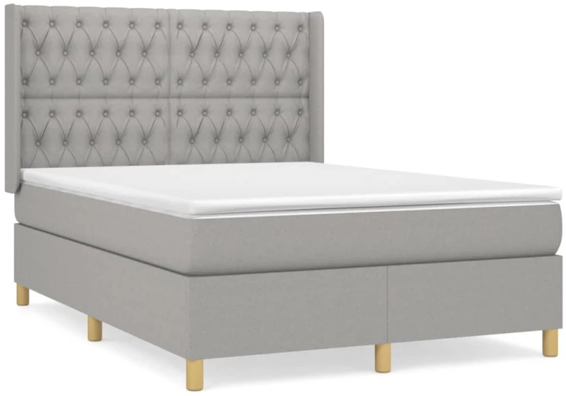 ΚΡΕΒΑΤΙ BOXSPRING ΜΕ ΣΤΡΩΜΑ ΑΝΟΙΧΤΟ ΓΚΡΙ 140X190 ΕΚ. ΥΦΑΣΜΑΤΙΝΟ 3132225
