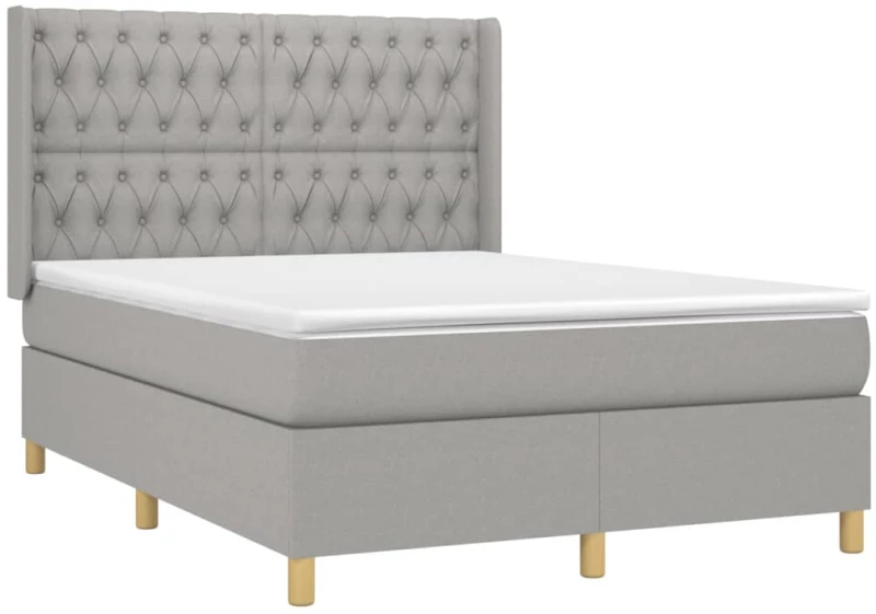 ΚΡΕΒΑΤΙ BOXSPRING ΜΕ ΣΤΡΩΜΑ ΑΝΟΙΧΤΟ ΓΚΡΙ 140X190 ΕΚ. ΥΦΑΣΜΑΤΙΝΟ 3132225
