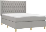 ΚΡΕΒΑΤΙ BOXSPRING ΜΕ ΣΤΡΩΜΑ ΑΝΟΙΧΤΟ ΓΚΡΙ 140X190 ΕΚ. ΥΦΑΣΜΑΤΙΝΟ 3132225