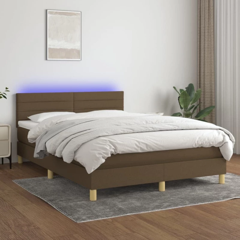 ΚΡΕΒΑΤΙ BOXSPRING ΜΕ ΣΤΡΩΜΑ & LED ΣΚ.ΚΑΦΕ 140X190 ΕΚ ΥΦΑΣΜΑΤΙΝΟ 3133792