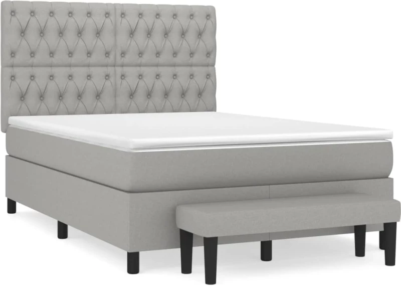 ΚΡΕΒΑΤΙ BOXSPRING ΜΕ ΣΤΡΩΜΑ ΑΝΟΙΧΤΟ ΓΚΡΙ 140X190 ΕΚ. ΥΦΑΣΜΑΤΙΝΟ 3136829