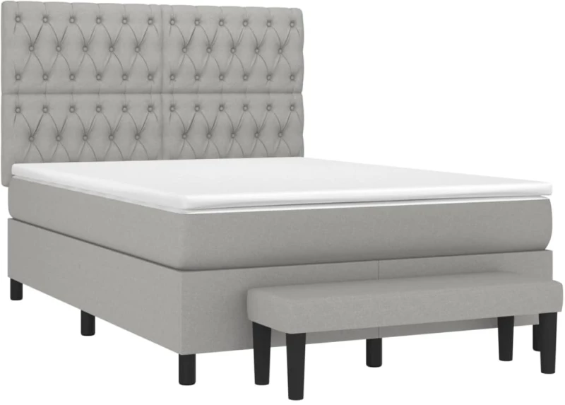 ΚΡΕΒΑΤΙ BOXSPRING ΜΕ ΣΤΡΩΜΑ ΑΝΟΙΧΤΟ ΓΚΡΙ 140X190 ΕΚ. ΥΦΑΣΜΑΤΙΝΟ 3136829