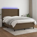 ΚΡΕΒΑΤΙ BOXSPRING ΜΕ ΣΤΡΩΜΑ & LED ΣΚ.ΚΑΦΕ 140X200 ΕΚ ΥΦΑΣΜΑΤΙΝΟ 3138640