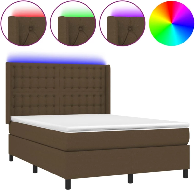 ΚΡΕΒΑΤΙ BOXSPRING ΜΕ ΣΤΡΩΜΑ & LED ΣΚ.ΚΑΦΕ 140X200 ΕΚ ΥΦΑΣΜΑΤΙΝΟ 3138640