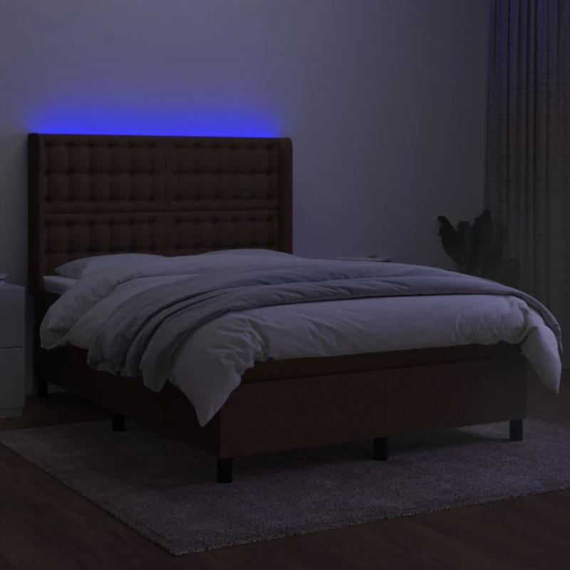 ΚΡΕΒΑΤΙ BOXSPRING ΜΕ ΣΤΡΩΜΑ & LED ΣΚ.ΚΑΦΕ 140X200 ΕΚ ΥΦΑΣΜΑΤΙΝΟ 3138640