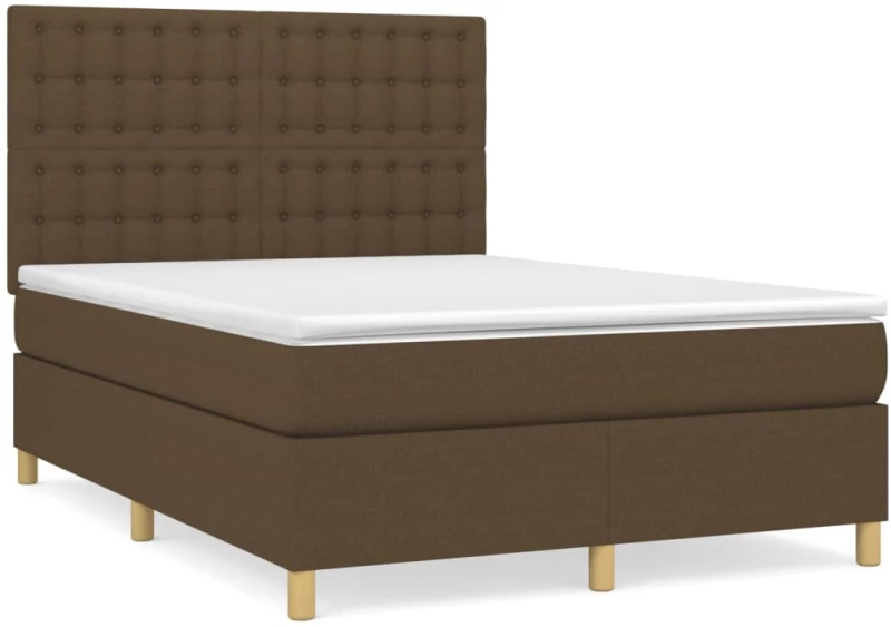 ΚΡΕΒΑΤΙ BOXSPRING ΜΕ ΣΤΡΩΜΑ ΣΚΟΥΡΟ ΚΑΦΕ 140X200 ΕΚ ΥΦΑΣΜΑΤΙΝΟ 3142660