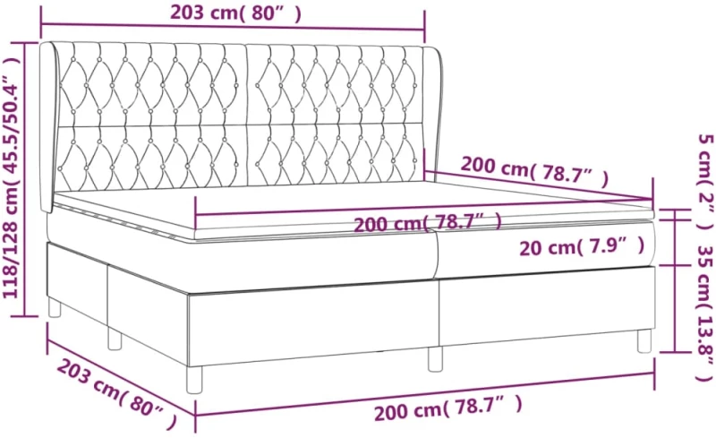 ΚΡΕΒΑΤΙ BOXSPRING ΜΕ ΣΤΡΩΜΑ TAUPE 200X200 ΕΚ. ΥΦΑΣΜΑΤΙΝΟ 3128793
