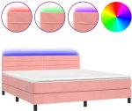 ΚΡΕΒΑΤΙ BOXSPRING ΜΕ ΣΤΡΩΜΑ & LED ΡΟΖ 160X200 ΕΚ. ΒΕΛΟΥΔΙΝΟ 3134476