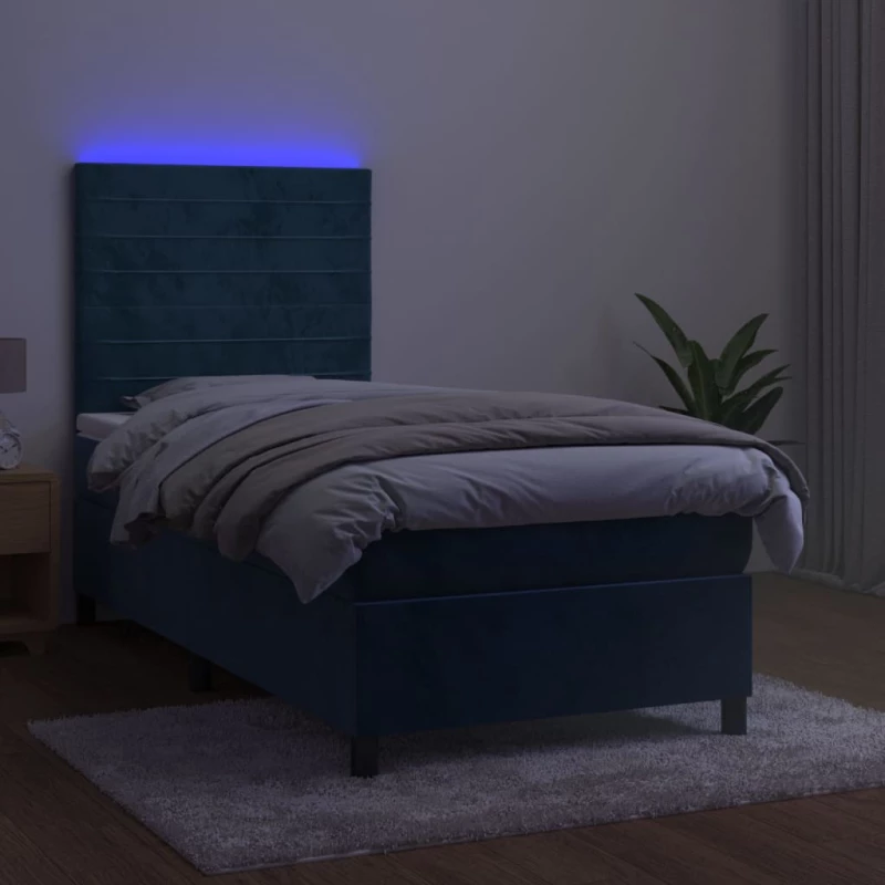 ΚΡΕΒΑΤΙ BOXSPRING ΜΕ ΣΤΡΩΜΑ & LED ΣΚ. ΜΠΛΕ 80X200 ΕΚ. ΒΕΛΟΥΔΙΝΟ 3136153