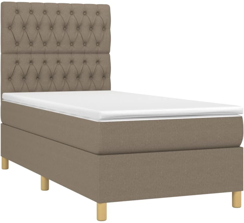 ΚΡΕΒΑΤΙ BOXSPRING ΜΕ ΣΤΡΩΜΑ TAUPE 100 X 200 ΕΚ. ΥΦΑΣΜΑΤΙΝΟ 3142557
