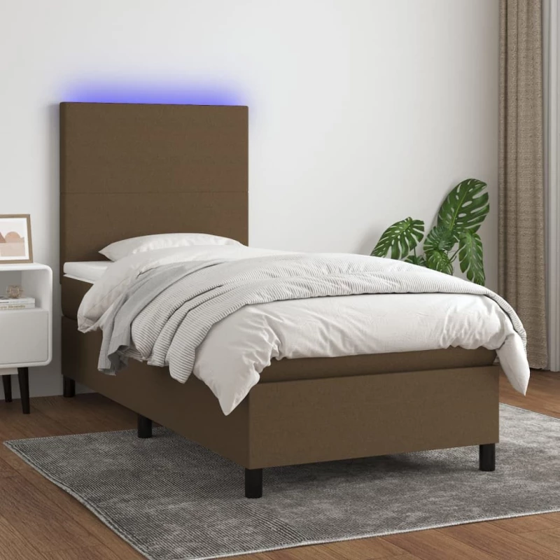 ΚΡΕΒΑΤΙ BOXSPRING ΜΕ ΣΤΡΩΜΑ & LED ΣΚ.ΚΑΦΕ 90X200 ΕΚ. ΥΦΑΣΜΑΤΙΝΟ 3134688