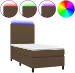 ΚΡΕΒΑΤΙ BOXSPRING ΜΕ ΣΤΡΩΜΑ & LED ΣΚ.ΚΑΦΕ 90X200 ΕΚ. ΥΦΑΣΜΑΤΙΝΟ 3134688