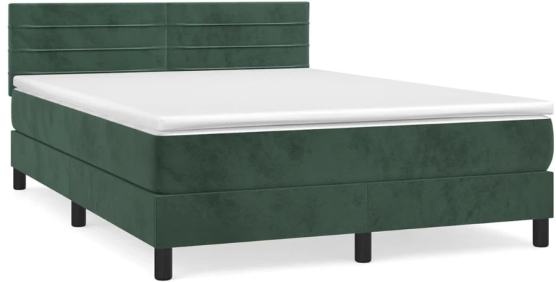 ΚΡΕΒΑΤΙ BOXSPRING ΜΕ ΣΤΡΩΜΑ ΣΚΟΥΡΟ ΠΡΑΣΙΝΟ 140X200ΕΚ. ΒΕΛΟΥΔΙΝΟ 3141368