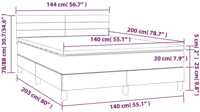 ΚΡΕΒΑΤΙ BOXSPRING ΜΕ ΣΤΡΩΜΑ ΣΚΟΥΡΟ ΠΡΑΣΙΝΟ 140X200ΕΚ. ΒΕΛΟΥΔΙΝΟ 3141368