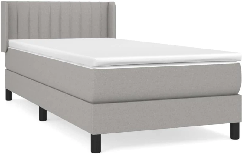 ΚΡΕΒΑΤΙ BOXSPRING ΜΕ ΣΤΡΩΜΑ ΑΝΟΙΧΤΟ ΓΚΡΙ 100X200 ΕΚ. ΥΦΑΣΜΑΤΙΝΟ 3129849