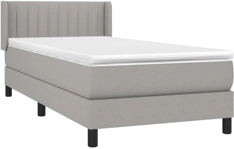 ΚΡΕΒΑΤΙ BOXSPRING ΜΕ ΣΤΡΩΜΑ ΑΝΟΙΧΤΟ ΓΚΡΙ 100X200 ΕΚ. ΥΦΑΣΜΑΤΙΝΟ 3129849