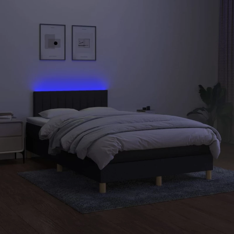 ΚΡΕΒΑΤΙ BOXSPRING ΜΕ ΣΤΡΩΜΑ & LED ΜΑΥΡΟ 120X200 ΕΚ. ΥΦΑΣΜΑΤΙΝΟ 3133863