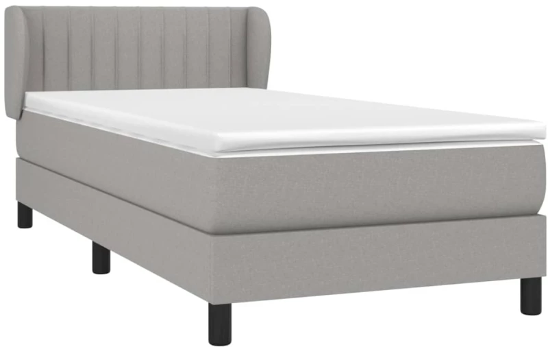ΚΡΕΒΑΤΙ BOXSPRING ΜΕ ΣΤΡΩΜΑ ΑΝΟΙΧΤΟ ΓΚΡΙ 90X200 ΕΚ. ΥΦΑΣΜΑΤΙΝΟ 3126373