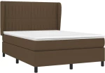 ΚΡΕΒΑΤΙ BOXSPRING ΜΕ ΣΤΡΩΜΑ ΣΚΟΥΡΟ ΚΑΦΕ 140X200 ΕΚ ΥΦΑΣΜΑΤΙΝΟ 3128128