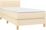 ΚΡΕΒΑΤΙ BOXSPRING ΜΕ ΣΤΡΩΜΑ & LED ΚΡΕΜ 90X200 ΕΚ. ΥΦΑΣΜΑΤΙΝΟ 3133850
