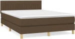 ΚΡΕΒΑΤΙ BOXSPRING ΜΕ ΣΤΡΩΜΑ ΣΚΟΥΡΟ ΚΑΦΕ 140X200 ΕΚ ΥΦΑΣΜΑΤΙΝΟ 3140780