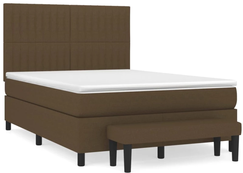 ΚΡΕΒΑΤΙ BOXSPRING ΜΕ ΣΤΡΩΜΑ ΣΚΟΥΡΟ ΚΑΦΕ 140X200 ΕΚ ΥΦΑΣΜΑΤΙΝΟ 3136760
