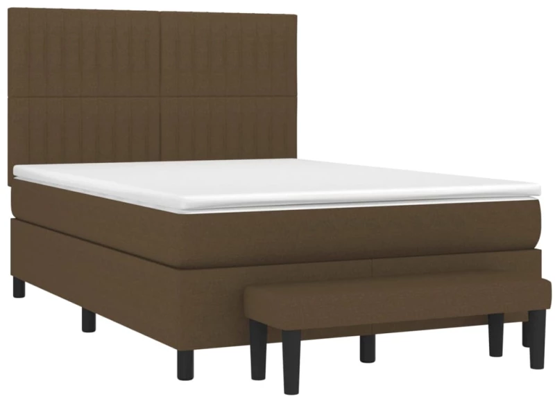 ΚΡΕΒΑΤΙ BOXSPRING ΜΕ ΣΤΡΩΜΑ ΣΚΟΥΡΟ ΚΑΦΕ 140X200 ΕΚ ΥΦΑΣΜΑΤΙΝΟ 3136760