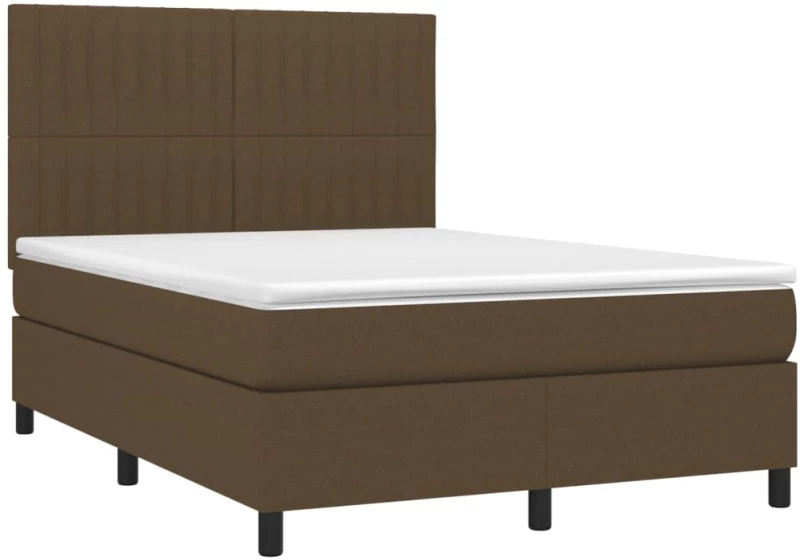 ΚΡΕΒΑΤΙ BOXSPRING ΜΕ ΣΤΡΩΜΑ & LED ΣΚ.ΚΑΦΕ 140X190ΕΚ. ΥΦΑΣΜΑΤΙΝΟ 3135032