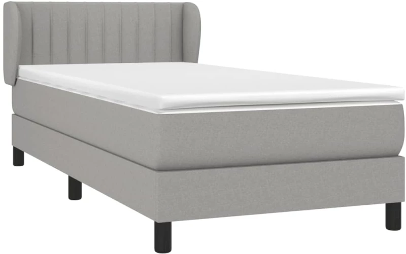 ΚΡΕΒΑΤΙ BOXSPRING ΜΕ ΣΤΡΩΜΑ ΑΝΟΙΧΤΟ ΓΚΡΙ 90X190 ΕΚ. ΥΦΑΣΜΑΤΙΝΟ 3126365