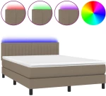 ΚΡΕΒΑΤΙ BOXSPRING ΜΕ ΣΤΡΩΜΑ & LED TAUPE 140X200 ΕΚ. ΥΦΑΣΜΑΤΙΝΟ 3133321