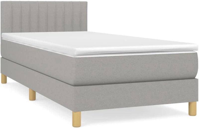 ΚΡΕΒΑΤΙ BOXSPRING ΜΕ ΣΤΡΩΜΑ ΑΝΟΙΧΤΟ ΓΚΡΙ 80X200 ΕΚ. ΥΦΑΣΜΑΤΙΝΟ 3140729