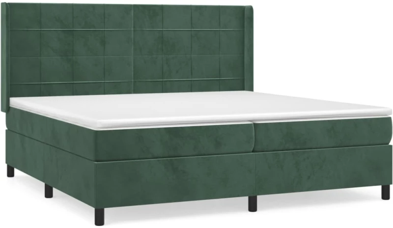 ΚΡΕΒΑΤΙ BOXSPRING ΜΕ ΣΤΡΩΜΑ ΣΚΟΥΡΟ ΠΡΑΣΙΝΟ 200X200ΕΚ. ΒΕΛΟΥΔΙΝΟ 3132702