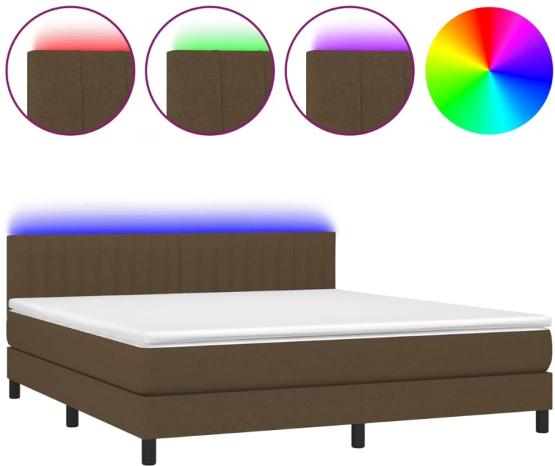 ΚΡΕΒΑΤΙ BOXSPRING ΜΕ ΣΤΡΩΜΑ & LED ΣΚ.ΚΑΦΕ 160X200 ΕΚ ΥΦΑΣΜΑΤΙΝΟ 3133328