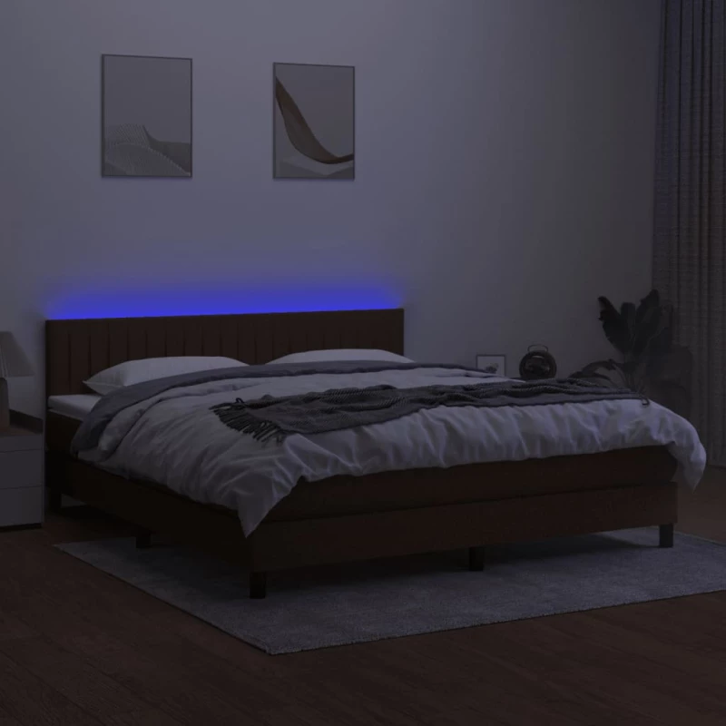 ΚΡΕΒΑΤΙ BOXSPRING ΜΕ ΣΤΡΩΜΑ & LED ΣΚ.ΚΑΦΕ 160X200 ΕΚ ΥΦΑΣΜΑΤΙΝΟ 3133328