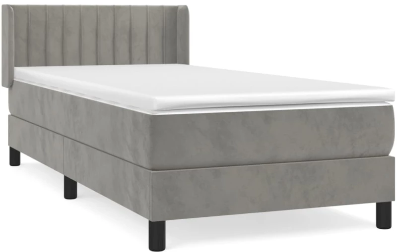 ΚΡΕΒΑΤΙ BOXSPRING ΜΕ ΣΤΡΩΜΑ ΑΝΟΙΧΤΟ ΓΚΡΙ 90X190 ΕΚ. ΒΕΛΟΥΔΙΝΟ 3131051