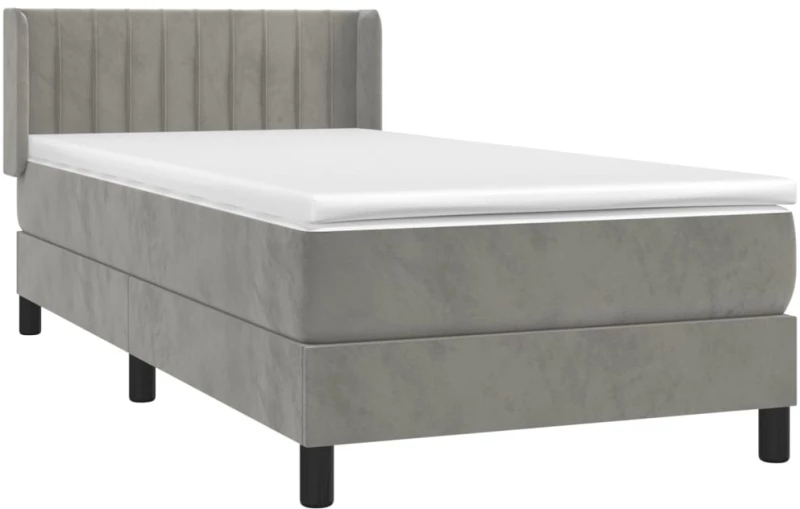 ΚΡΕΒΑΤΙ BOXSPRING ΜΕ ΣΤΡΩΜΑ ΑΝΟΙΧΤΟ ΓΚΡΙ 90X190 ΕΚ. ΒΕΛΟΥΔΙΝΟ 3131051