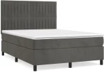 ΚΡΕΒΑΤΙ BOXSPRING ΜΕ ΣΤΡΩΜΑ ΣΚΟΥΡΟ ΓΚΡΙ 140X190 ΕΚ. ΒΕΛΟΥΔΙΝΟ 3143140