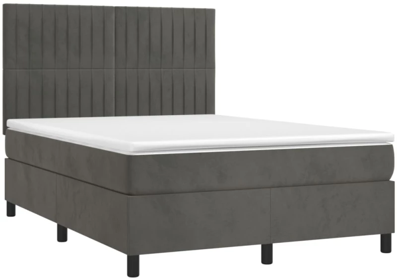 ΚΡΕΒΑΤΙ BOXSPRING ΜΕ ΣΤΡΩΜΑ ΣΚΟΥΡΟ ΓΚΡΙ 140X190 ΕΚ. ΒΕΛΟΥΔΙΝΟ 3143140