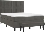 ΚΡΕΒΑΤΙ BOXSPRING ΜΕ ΣΤΡΩΜΑ ΣΚΟΥΡΟ ΓΚΡΙ 140X190 ΕΚ. ΒΕΛΟΥΔΙΝΟ 3137960