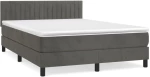 ΚΡΕΒΑΤΙ BOXSPRING ΜΕ ΣΤΡΩΜΑ ΣΚΟΥΡΟ ΓΚΡΙ 140X190 ΕΚ. ΒΕΛΟΥΔΙΝΟ 3141420